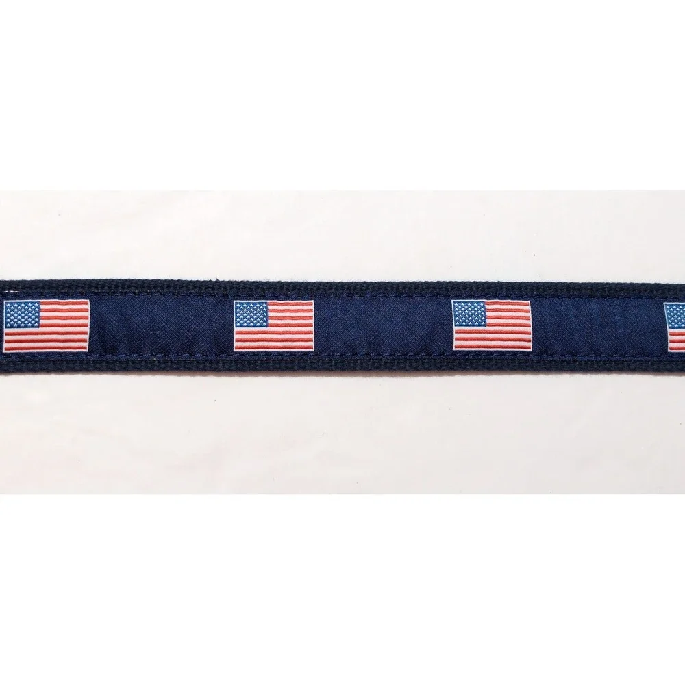 Leather Man Limited USA American Flag Woven Belt Blue ~ Size 34